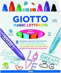 ROTULADOR GIOTTO MAGIC LETTERING 8 COLORES